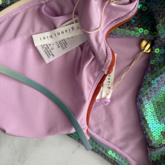 Gianni Bini x Dannijo NWT Sequin Frankie Top & Jacinda Bikini Bottom Set Swim L - Picture 6 of 6